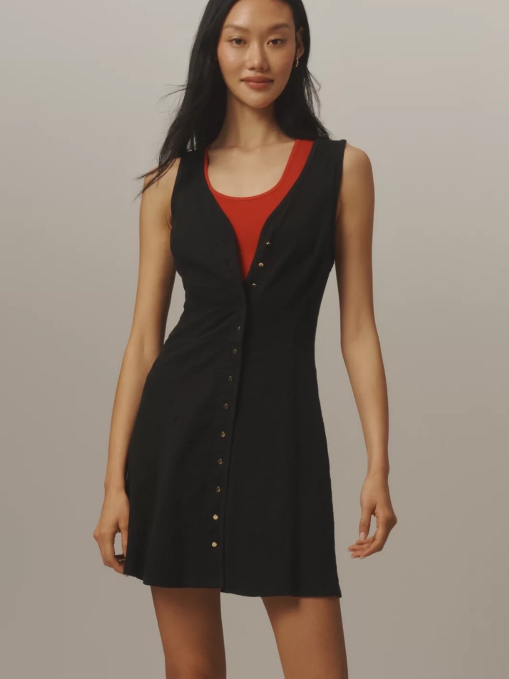 NWT Anthro Nation Los Angeles Cotton Tierra Black Mini Dress, Large